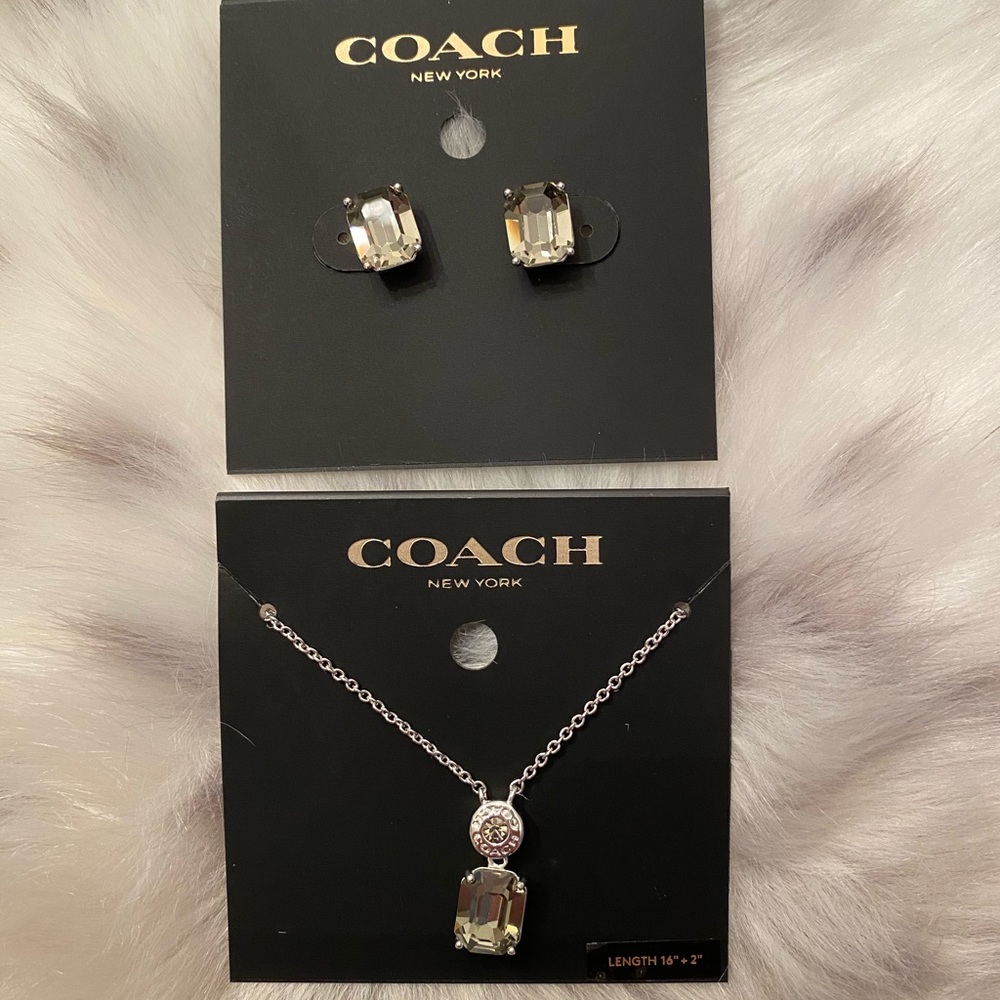 Coach Emerald Cut Crystal Set